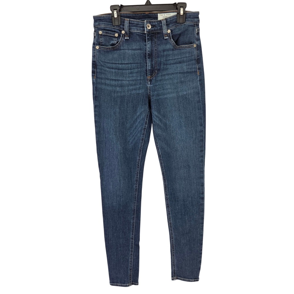 Rag & Bone Nina High-Rise Skinny Jeans Women 26 Dark Indigo Denim Logo
